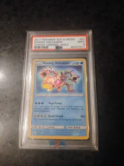 Pokemon TCG Shining Volcanion Shining Legends Holo Card 27/73 PSA 9 - Image 1