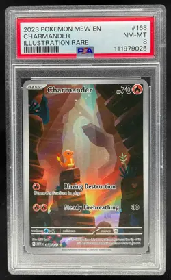 2023 Pokemon S&V 151 Charmander IR PSA 8 Near Mint to Mint #168/165 - Image 1