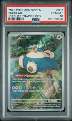 PSA 10 - 2023 POKEMON SVP EN-SV BLACK STAR PROMO 051 SNORLAX - Image 1