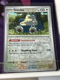 Snorlax - 143/165 - Reverse Holo - 151 - Pokemon Card - NM/M - Image 1