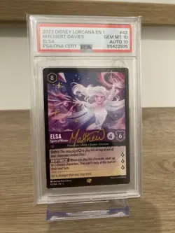 Elsa Eiskonigin Frozen Disney Lorcana TCG PSA 10 Auto 10 Signed Rare Card - Image 1