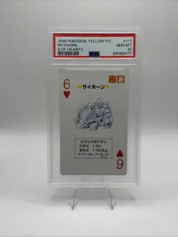Pokemon Yellow Playing Cards Rhyhorn Japanese #111 CGC 10 Gem Mint - Image 1