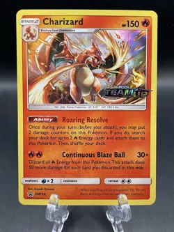 2019 Charizard #SM158 Sun & Moon Team Up Promo Holo Card Stamped NM - Image 1
