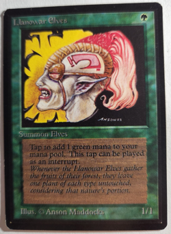 MTG - Beta - Llanowar Elves - 1993 - Light Play - Image 1