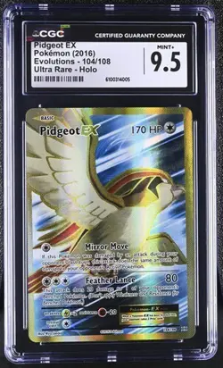 Pidgeot EX *CGC 9.5* Ultra Rare Holo *Evolutions* #104 *2016* Pokemon - Image 1