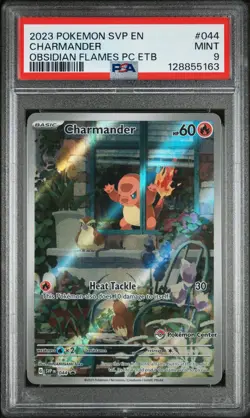 2023 POKEMON OBSIDIAN FLAMES POKEMON CENTER ETB PROMO SVP #044 CHARMANDER PSA 9 - Image 1