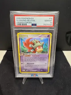 2005 POKEMON EX UNSEEN FORCES #14 SLOWKING-REVERSE FOIL PSA 10 - Image 1
