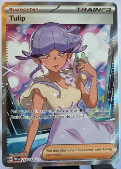🔥 Pokemon TCG Tulip Paradox Rift Trainer Holo Ultra Rare Full Art 244/182 NM/OB - Image 1