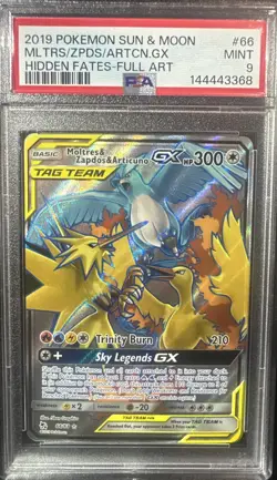 Hidden Fates Full Art Pokemon Sun & Moon 2019 MLTRS/ZPDS/ARTCN.GX PSA 9 - Image 1