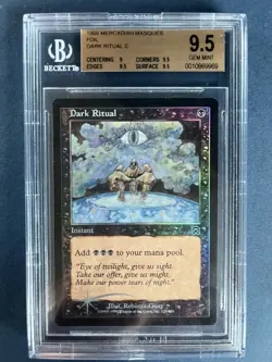 MTG BGS 9.5 Gem Mint Magic the Gathering Foil Dark Ritual Mercadian Masques - Image 1