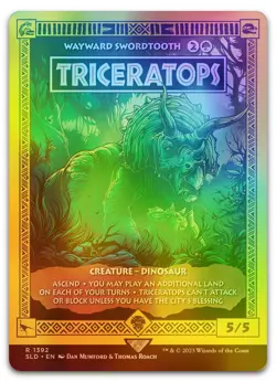 Triceratops - Wayward Swordtooth (Rainbow Foil) #1392 NM Secret Lair Drop - Image 1