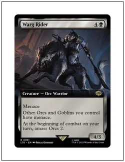 1x Warg Rider, Extended Art, LOTR, Magic MTG NM - Image 1
