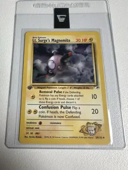 Lt. Surges Magnemite 1st Edition Gym Heroes 50/132 WOTC Vintage Pokemon - Image 1