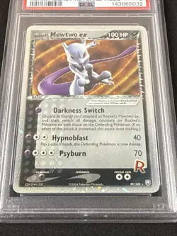 2004 POKEMON EX TEAM ROCKET RETURNS # 99/109 ROCKET'S MEWTWO EX-HOLO - PSA 5 - - Image 2