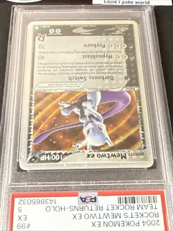 2004 POKEMON EX TEAM ROCKET RETURNS # 99/109 ROCKET'S MEWTWO EX-HOLO - PSA 5 - - Image 3