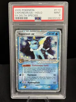 2005 POKEMON EX DELTA SPECIES #110 VAPOREON EX-HOLO PSA 9 - Image 1