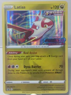 Pokemon TCG Latias SWSH171 Holo Prerelease Black Star Promo NM - Image 1