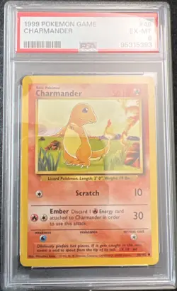 1999 POKEMON BASE SET UNLIMITED #46 CHARMANDER PSA 6 - Image 1