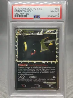 PSA 8 Umbreon Holo PRIME #86 2010 Pokemon TCG Undaunted New Cert - Image 1