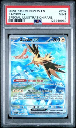 2023 POKEMON MEW EN-151 SPECIAL ILLUSTRATION RARE #202 ZAPDOS EX PSA 9 - Image 1