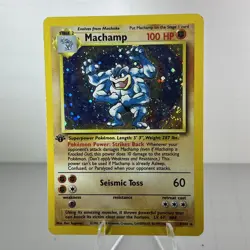 Pokemon Base Set Machamp 8/102 1st Edition Holo Foil - Image 1