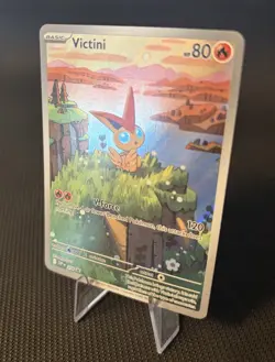 Pokemon TCG Victini SVP 208 Full Art Illustration Black Star Promo Holo - Image 1