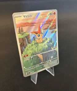 Pokemon TCG Victini SVP 208 Full Art Illustration Black Star Promo Holo - Image 3