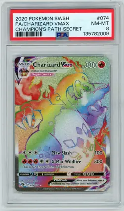 2020 Pokemon Champions Path Charizard Secret Rare 74 PSA 9 VMAX - Image 1