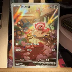 Stufful 154/132 Mega Evolution Illustration Rare Full Art Holo Pokemon TCG MINT - Image 1