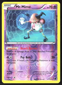 Mr. Mime 47/116 Plasma Freeze REVERSE HOLO Rare Pokemon Card GLC - Image 1