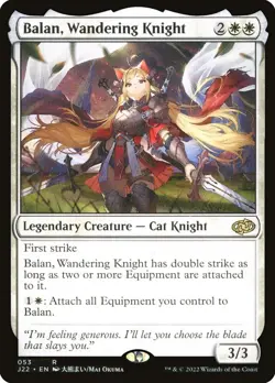 NM Balan, Wandering Knight, MTG, Jumpstart 2022, Magic the Gathering, 53 - Image 1