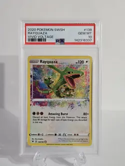 2020 Pokemon SWSH Vivid Voltage Rayquaza #138/185 PSA 10 Gem MT - Image 1