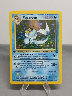 Pokemon TCG Vaporeon Jungle Holo Rare Card 12/64 1st Edition 1999 Nice Card - Image 1