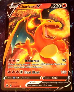 CHARIZARD V 018/159 Crown Zenith Holo Ultra Rare Pokemon TCG Near Mint NM Card - Image 1