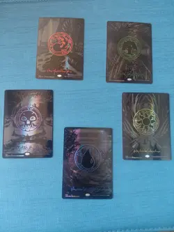 Oil Slick Land Set 5 Phyrexia All Will Be One MTG Lands - textured - Image 1