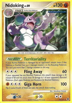 1x Nidoking - 29/111 - Rare - Reverse Holo Moderately Played Pokemon Platinum Ri - Image 1