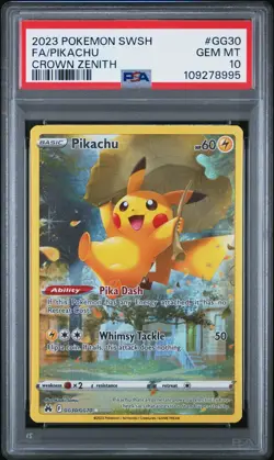 PSA 10 Pikachu GG30/GG70 Crown Zenith: Galarian Gallery Pokemon Gem Mint 2023 - Image 1