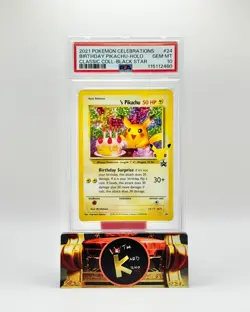 2021 Pokemon Celebrations Birthday Pikachu Holo Classic Coll. Black Star PSA 10 - Image 1