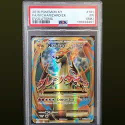 2016 POKEMON XY EVOLUTIONS 101 FULL ART/M CHARIZARD EX PSA 1 (MK) - Image 1