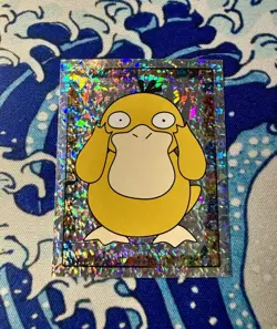 💥Psyduck Merlin Pokemon 1999 Vintage Sticker Special Glitter Prism Holo S10 NM✨ - Image 1