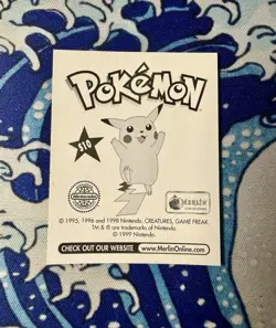 💥Psyduck Merlin Pokemon 1999 Vintage Sticker Special Glitter Prism Holo S10 NM✨ - Image 2