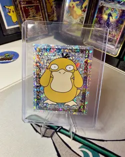 💥Psyduck Merlin Pokemon 1999 Vintage Sticker Special Glitter Prism Holo S10 NM✨ - Image 3