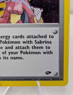 Pokemon TCG Sabrina Trainer Gym Challenge Holo 20/132 NM - Image 4
