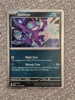 Sableye - Cosmos Holo w/Swirl - 136/193 - Paldea Evolved - Near Mint / Mint - Image 2