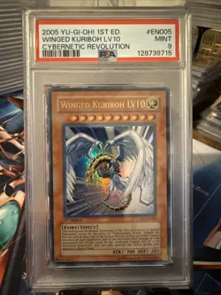 PSA 9 Winged Kuriboh LV10 CRV-EN005 1st Edition Cybernetic Revolution Yugioh - Image 1