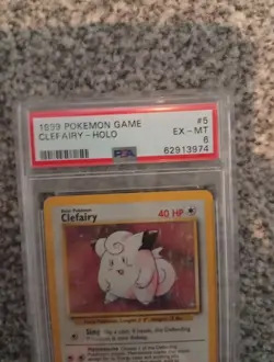 Pokemon Clefairy Card Base Set Holo PSA 6 5/102 WOTC 1999 Vintage - Image 2