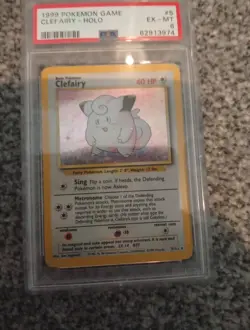 Pokemon Clefairy Card Base Set Holo PSA 6 5/102 WOTC 1999 Vintage - Image 3