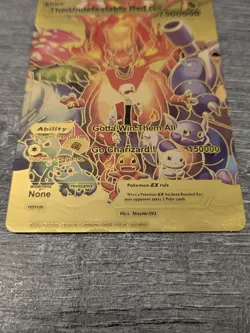 THE UNDEFEATABLE RED GX GOLD FOIL FAN ART CARD HP7500000 GOTTA WIN THEM ALL - Image 4
