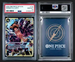 2025 ONE PIECE OP10 MONKEY D. LUFFY SEC 118 ROYAL BLOOD CARD ENGLISH PSA 10 - Image 1