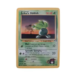 Erika’s Oddish 78/132 Gym Heroes 1st Gen Vintage WOTC Pokemon Card - Image 1
